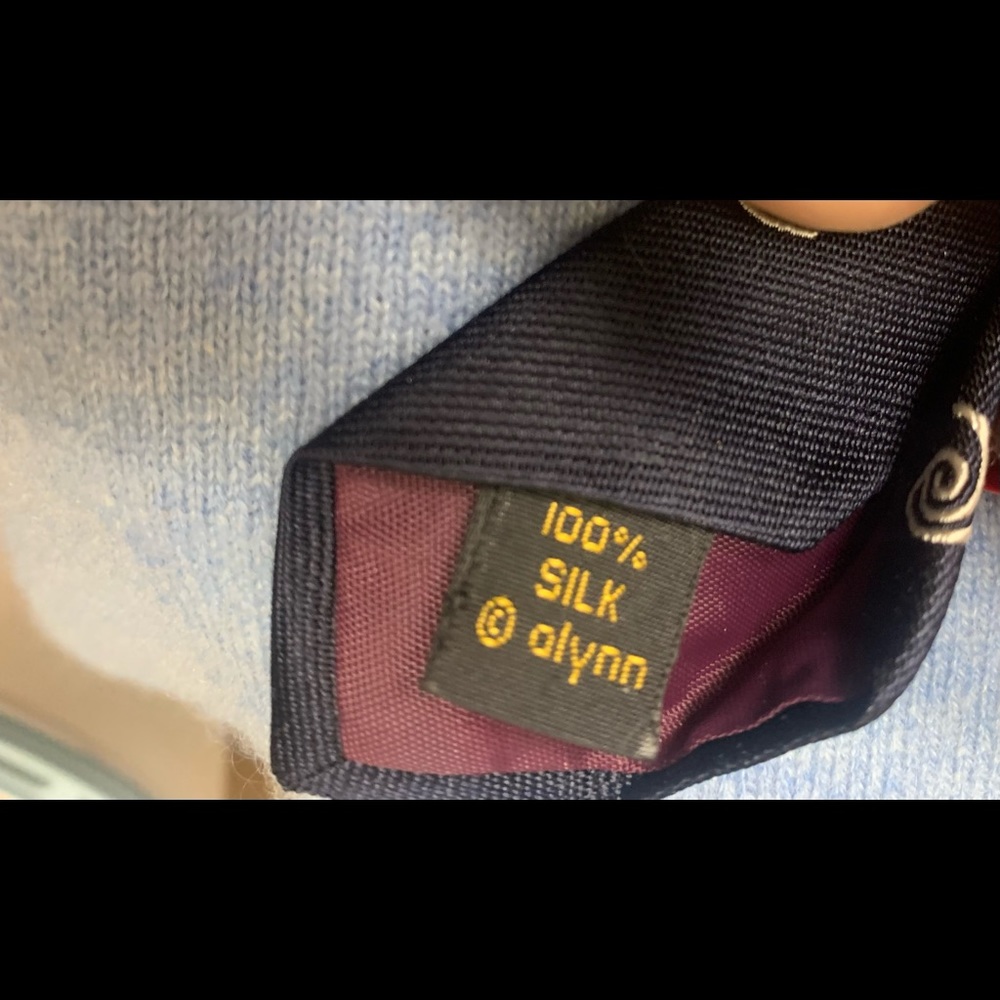 Alynn Navy Necktie With Small Motifs Silk OS - Picture 8 of 8